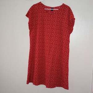Emery Rose Silky Red & White Heart Dress M